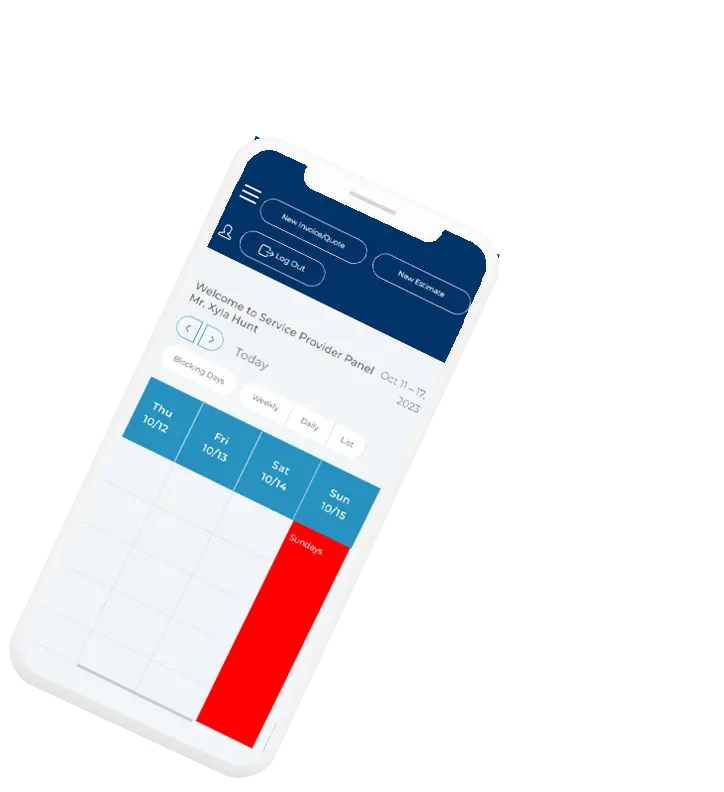 booking calendar screen capture