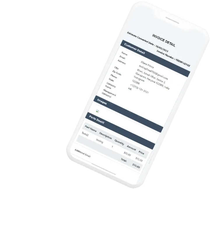 invoice detail screen capture
